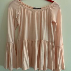 Pink long sleeve babydoll top
